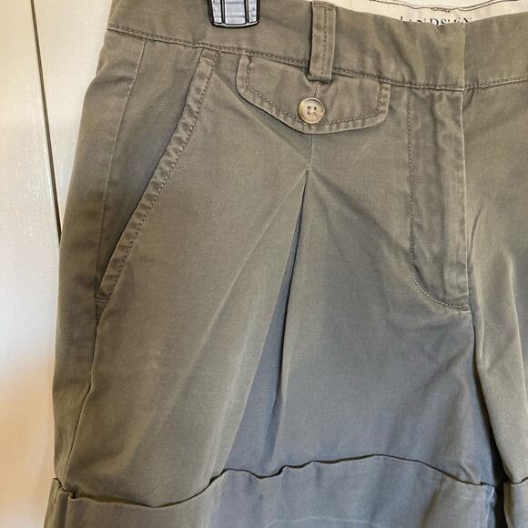 Lands End Canvas Shorts Khaki Size 6 Low Rise 4 inch Inseam Cuffed - Picture 3 of 10